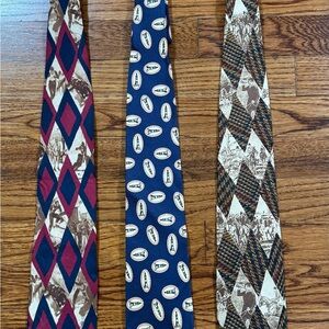 Vintage 80s Christian Dior Burberry Mens Tie Lot Of 3 Multicolor